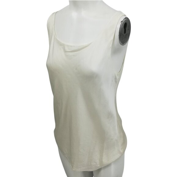 Lafayette 148 100% Silk Winter White Sleeveless Lined Blouse Top Size 4 Scoop - Picture 6 of 10